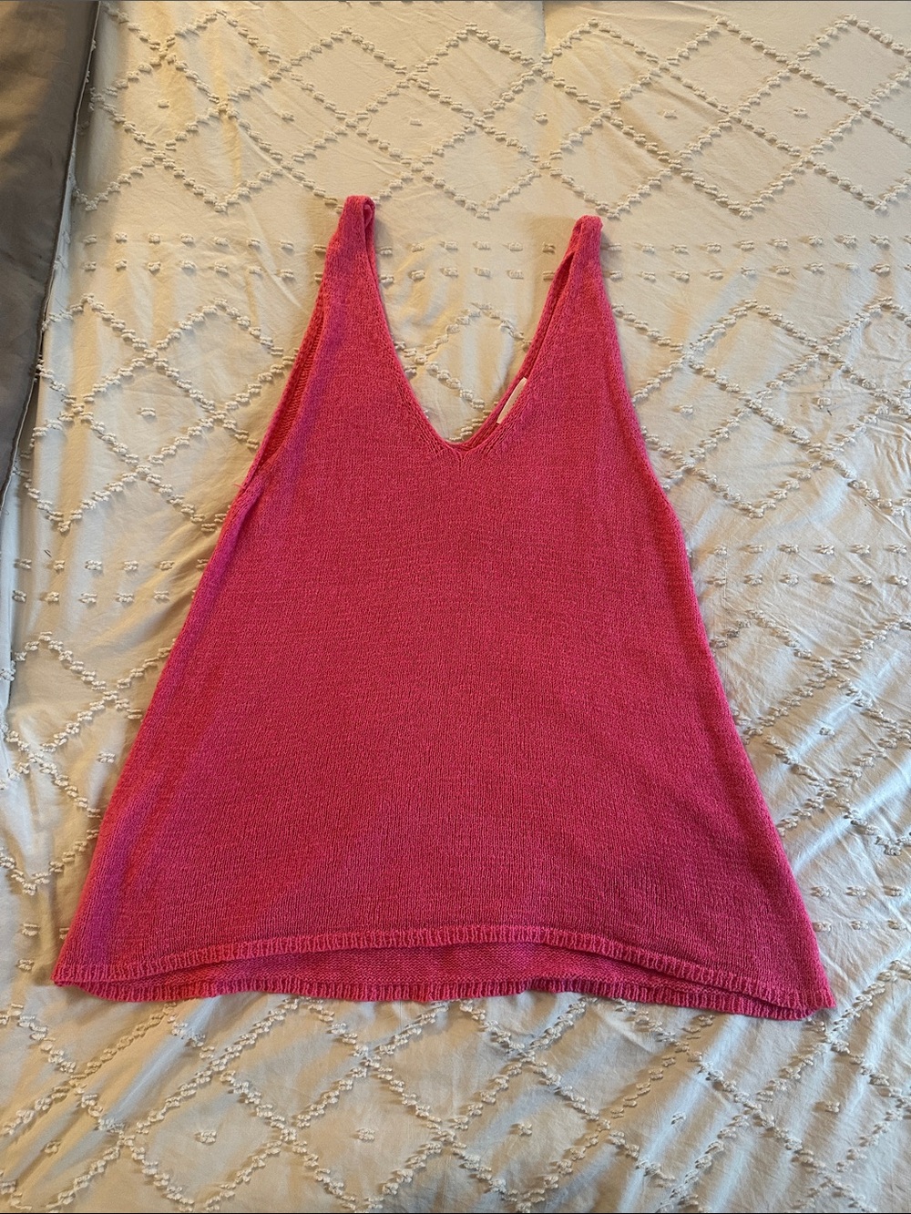 Blu Pepper Raspberry Pink V-Neck Knit Tank